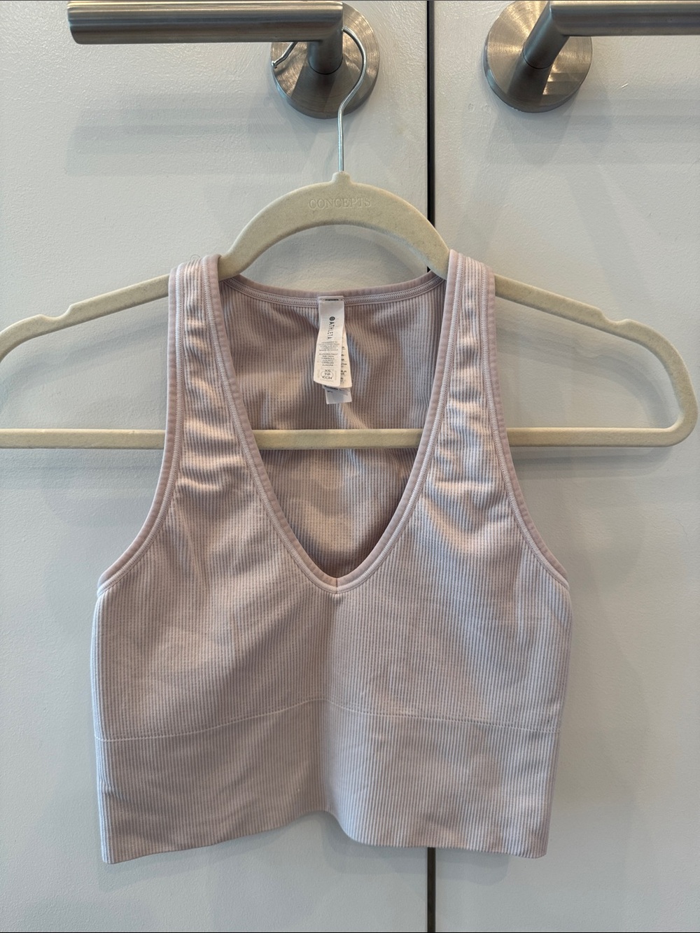 Athleta Ribbed V-Neck Crop Tank - Soft Lavender